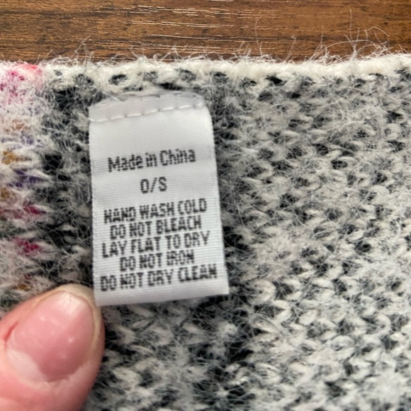 Anthropologie Akemi + Kin Geometric Print Poncho Cardigan OS Ivory NWOT - Picture 6 of 7